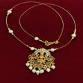 Divine Lakshmi Blessings Gold-Plated Pendant Necklace Set with Invisible Chain - PJM Jewels