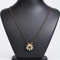 PJM Jewels - Gold Plated Designer Mangalsutra (Nallapusalu) with Green Stone Pendant